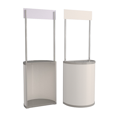 Стол презентационный серый с фризом УСПЕХ-01.Gr -фото