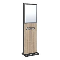 Стойка информационная 1640х473мм ДСП Дуб Сонома с объемным логотипом ЛОФТ-07AP.А2.Os -фото