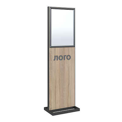 Стойка информационная 1640х473мм ДСП Дуб Сонома с объемным логотипом ЛОФТ-07AP.А2.Os -фото