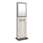 Стойка информационная 1640х473мм ДСП Дуб Атланта с объемным логотипом ЛОФТ-07AP.А2.Oa -фото