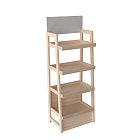 Стеллаж торговый из сосны с фризом ФОРЕСТ-01.4х600.Pn -фото