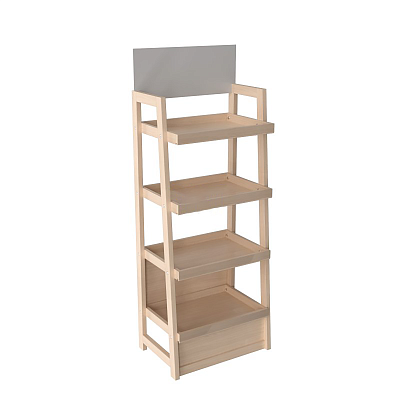 Стеллаж торговый из сосны с фризом ФОРЕСТ-01.4х600.Pn -фото