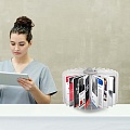 Демосистема настольная вращающаяся 30 белых панелей А4 основание серое ТАЙФУН-03.А4Gr.Wt - фото 1