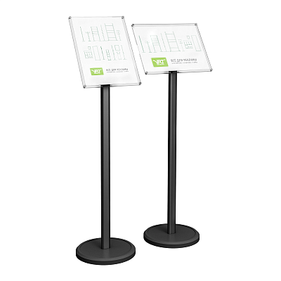 Стойка информационная с акриловой рамкой А3 черная РАНДЕВУ-02.А3.Bk -фото