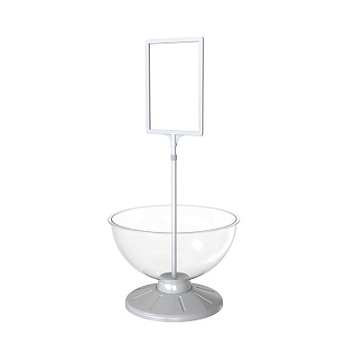 Подставка под мелкие товары полусфера ø300, поле А5 серая ЧАША-01.Gr  -фото