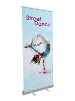 Roll Up стойка мобильная с баннером 2200х840мм серая МОБИКА-01BR.840.Gr Roll Up