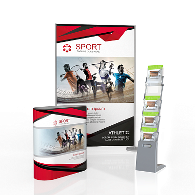 Мобильный выставочный стенд комплект с оформлением по вашему макету СЕТ-3 -фото