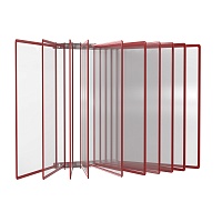 Демосистема настенная 10 красных панелей А3 модуль серый БУКВАРЬ-02.А3Gr.Rd -фото