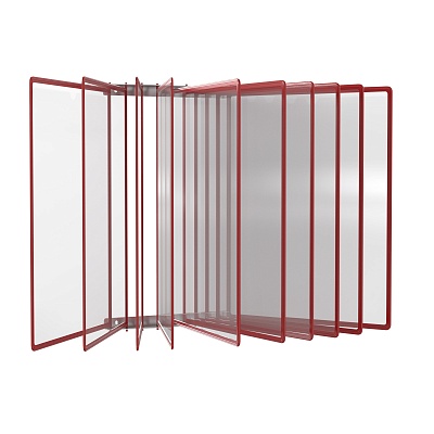 Демосистема настенная 10 красных панелей А3 модуль серый БУКВАРЬ-02.А3Gr.Rd -фото