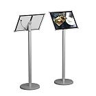 Стойка световая с акриловой рамкой для информации А3 серая ЦИРКОН-01.А3.Gr -фото