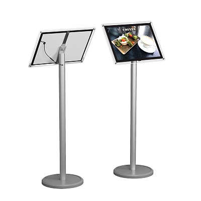 Стойка световая с акриловой рамкой для информации А3 серая ЦИРКОН-01.А3.Gr -фото