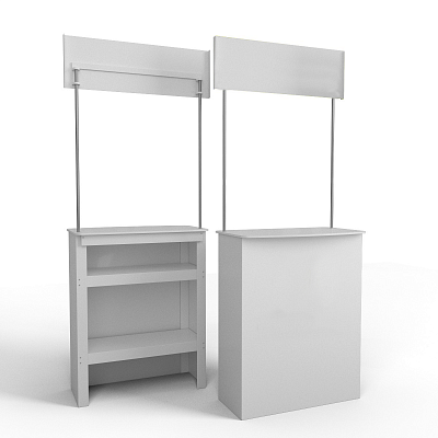 Стол презентационный белый с фризом ФУРОР-01.Wt -фото