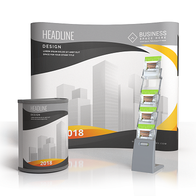 Мобильный выставочный стенд комплект с оформлением по вашему макету СЕТ-1 -фото