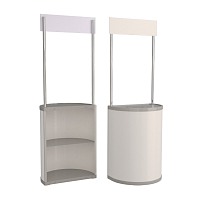 Стол презентационный серый с фризом УСПЕХ-03.Gr -фото