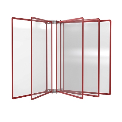 Демосистема настенная 5 красных панелей А3 модуль серый БУКВАРЬ-01.А3Gr.Rd -фото