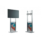 Стойка информационная под TV 37-47˝ ш 650 h=1750мм серая ОПУС-02.650.Gr -фото