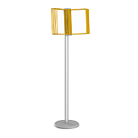 Демосистема напольная 10 желтых панелей А4 стойка серая МАЧТА-01.А4Gr.Ye -фото