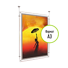 Подвесная тонкая световая панель А3 для рекламы КРИСТАЛЛ-01.А3.Tp -фото