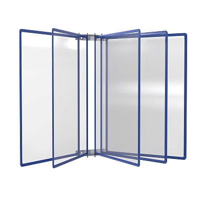 Демосистема настенная 5 синих панелей А3 модуль серый БУКВАРЬ-01.А3Gr.Bu -фото