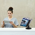 Демосистема настольная вращающаяся 10 синих панелей А4 основание черное СЮИТА-01.А4Bk.Bu - фото 2