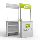 Стол презентационный белый с фризом, полноцвет ФУРОР-01NL.Wt
